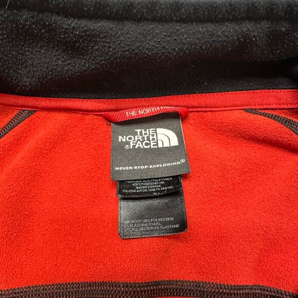 The North Face Black Red Mens Large 1/2 Zip Mock Neck Pullover Soft Shell Jacket - Picture 4 of 9